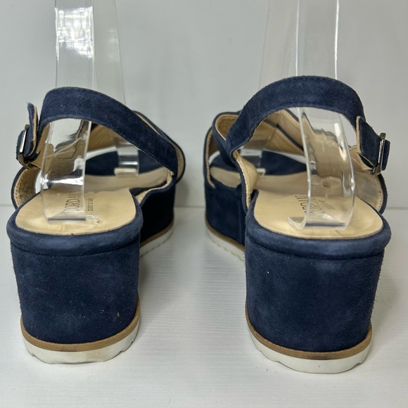 Cordani Kaylee Slingback Wedge Platform Navy Suede Criss Cross Strap Sz 41 EU - Picture 4 of 15
